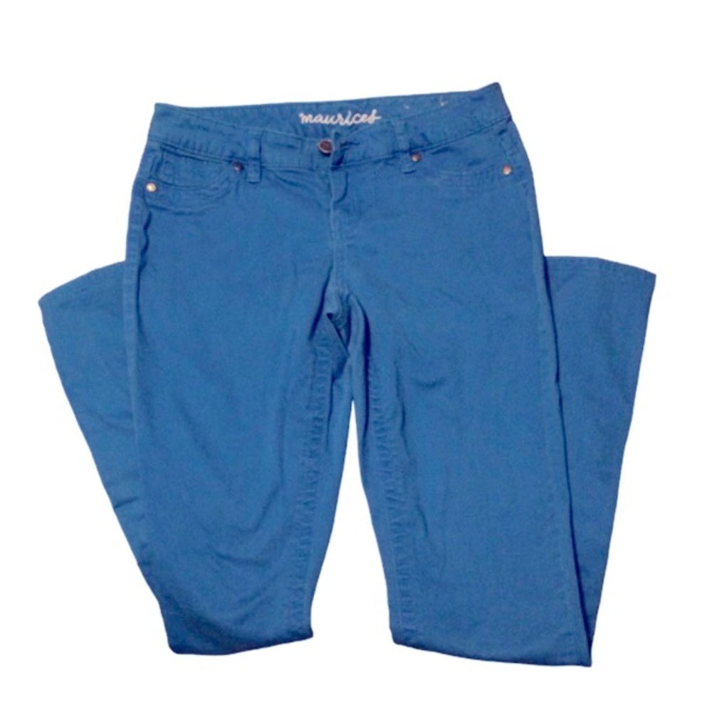 Maurices blue, size 3/4, 98% cotton, 2% spandex.